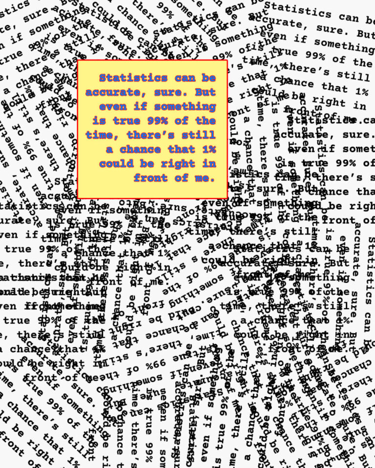 There’s a chance that 1% could be right in front of me.